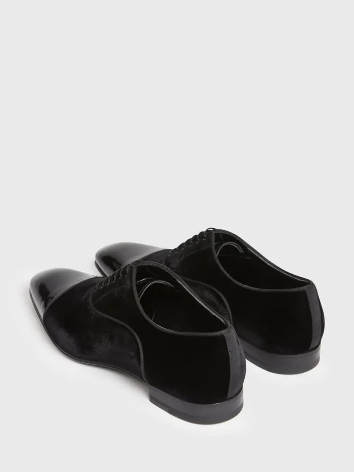 Formal Shop Mens Paul Stuart Hades II Formal LaceUp Black Patent Velvet Gros Grain Formal Shop Mens Paul Stuart Hades II Formal LaceUp Black Patent Velvet Gros Grain