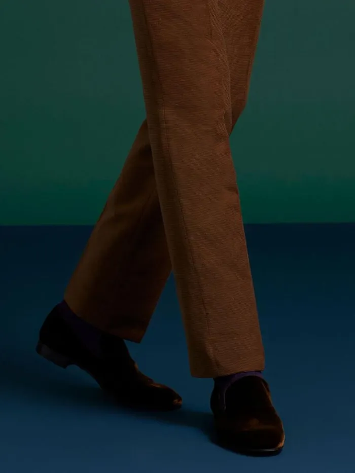 Formal Shop Mens Paul Stuart Harrier Velvet Formal SlipOn Brown