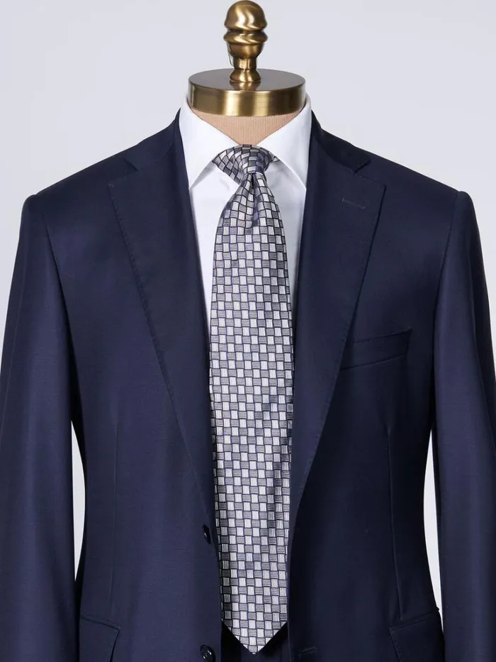 Formal Shop Mens Paul Stuart Silk Jacquard Parquet Tie Charcoal