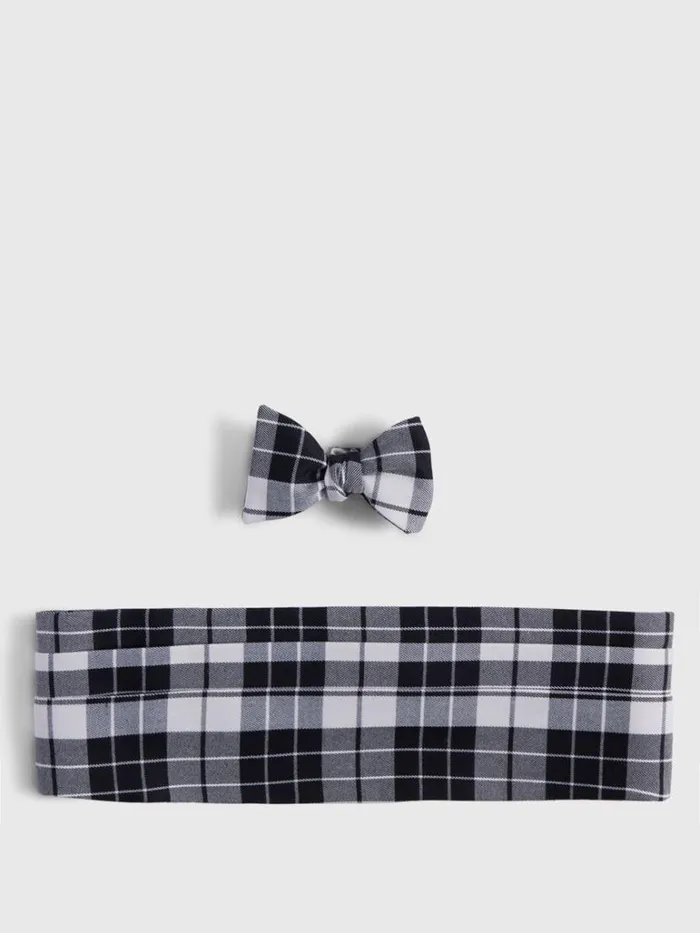 Formal Shop Mens Paul Stuart Wool Plaid Bow Tie And Cummerbund Set Blackwhite Formal Shop Mens Paul Stuart Wool Plaid Bow Tie And Cummerbund Set Blackwhite