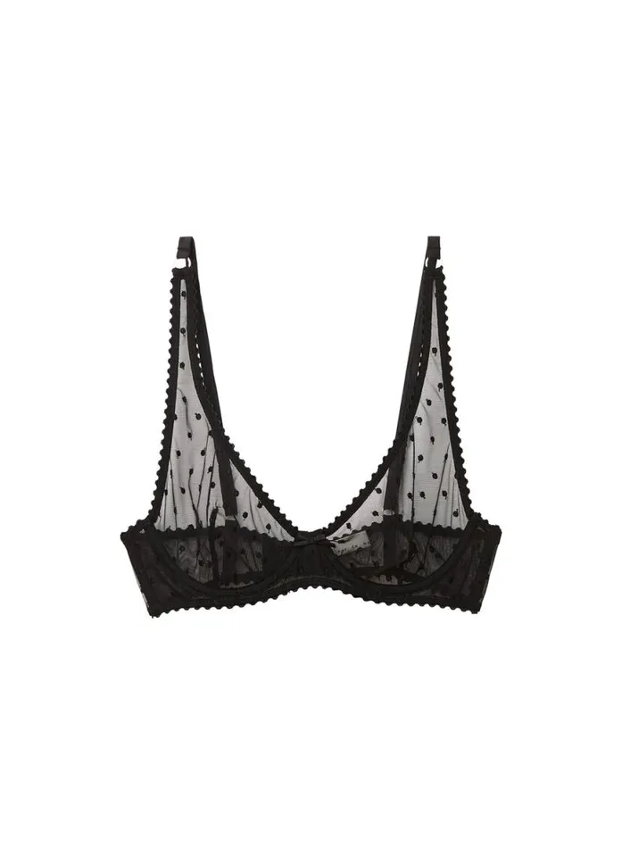 Fuller Cup Bras Lingerie Fleur Du Mal Dotty Tulle Bra Black