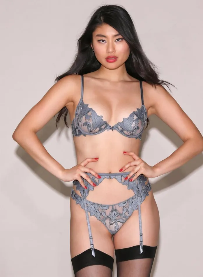 Fuller Cup Bras Lingerie Fleur Du Mal Lily Embroidery Plunge Demi Bra Mr Grey Fuller Cup Bras Lingerie Fleur Du Mal Lily Embroidery Plunge Demi Bra Mr Grey