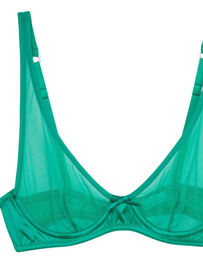 Fuller Cup Bras Lingerie Fleur Du Mal Mesh Demi Bra Emerald
