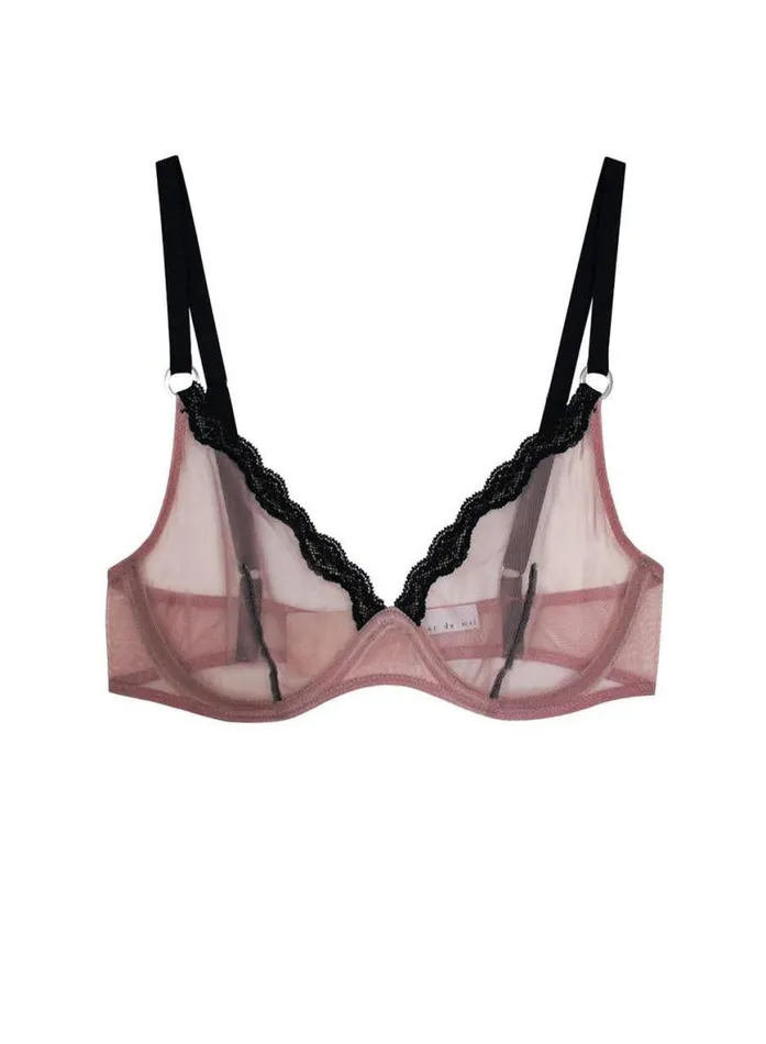 Fuller Cup Bras PleasureLingerie Fleur Du Mal Sheer Tulle Demi Bra Petal