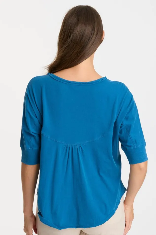 Gardiner Banded Sleeve Top 20 Poseidon Pigment Clothing XCVI Tees