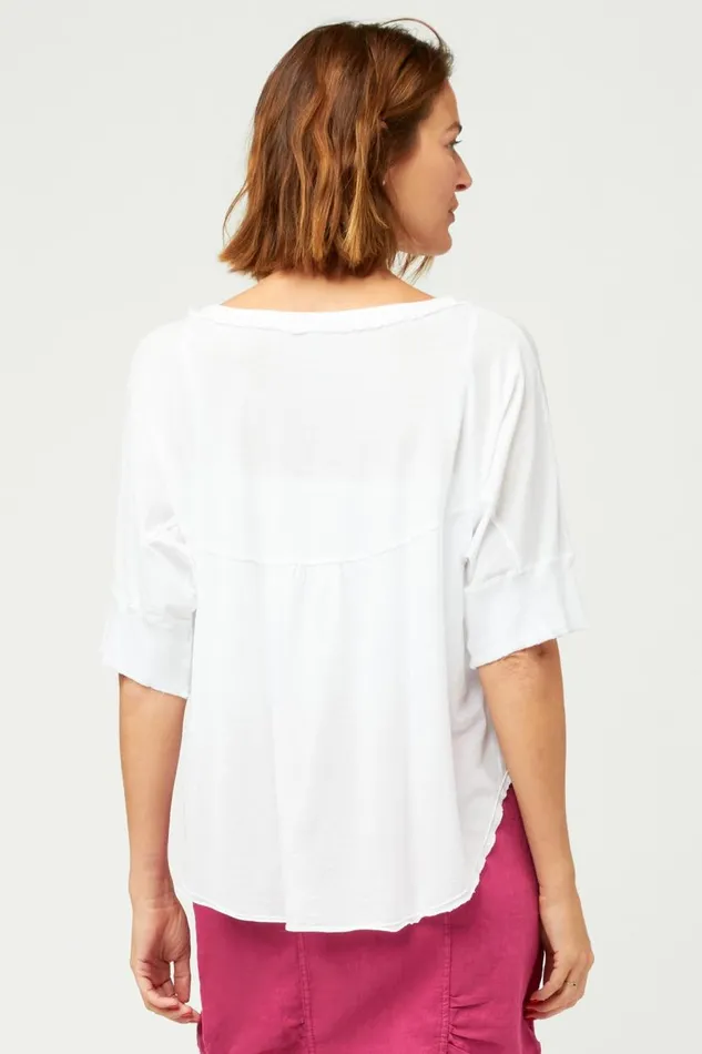 Gardiner Banded Sleeve Top White Clothing XCVI Tees