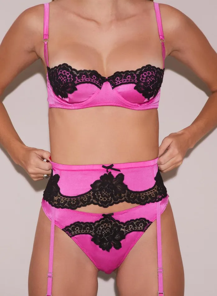 Garters and Belts Lingerie Fleur Du Mal All About Eve Garter Belt Some Like It Hot Pink