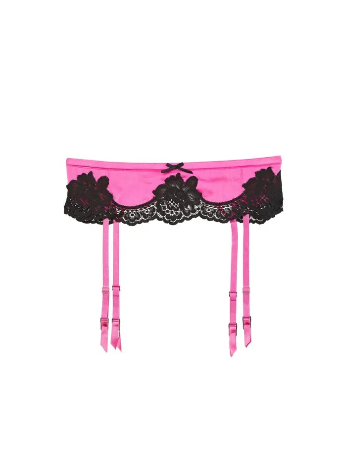 Garters and Belts Lingerie Fleur Du Mal All About Eve Garter Belt Some Like It Hot Pink
