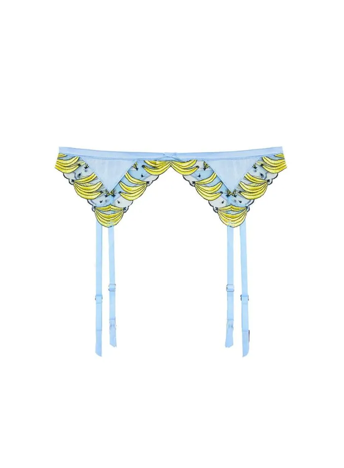 Garters and Belts Lingerie Fleur Du Mal Banana Embroidery Garter Belt Ice Queen
