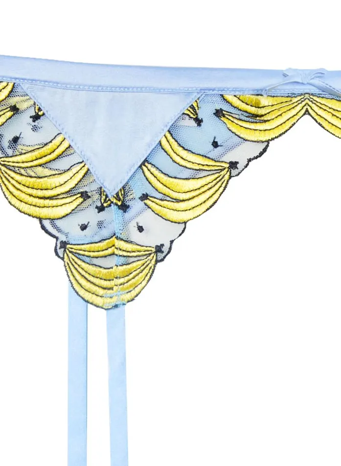 Garters and Belts Lingerie Fleur Du Mal Banana Embroidery Garter Belt Ice Queen