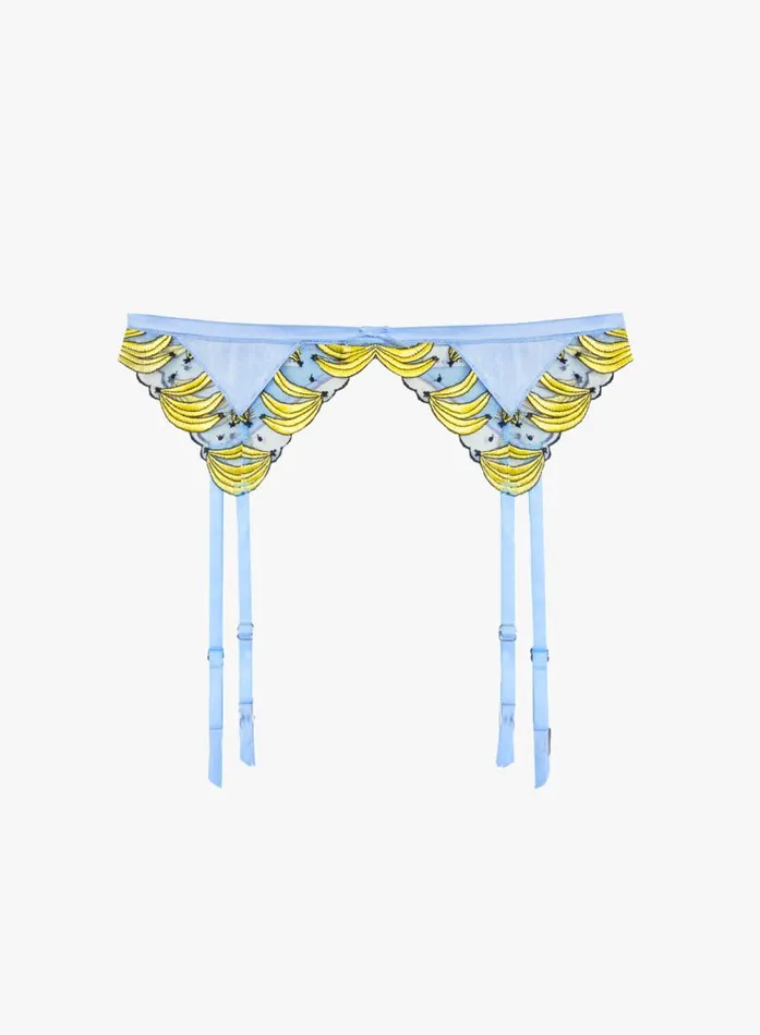 Garters and Belts Lingerie Fleur Du Mal Banana Embroidery Garter Belt Ice Queen