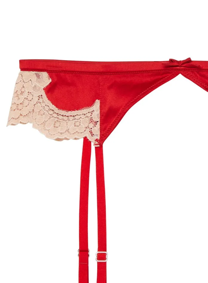 Garters and Belts Lingerie Fleur Du Mal James Lace Garter Rouge