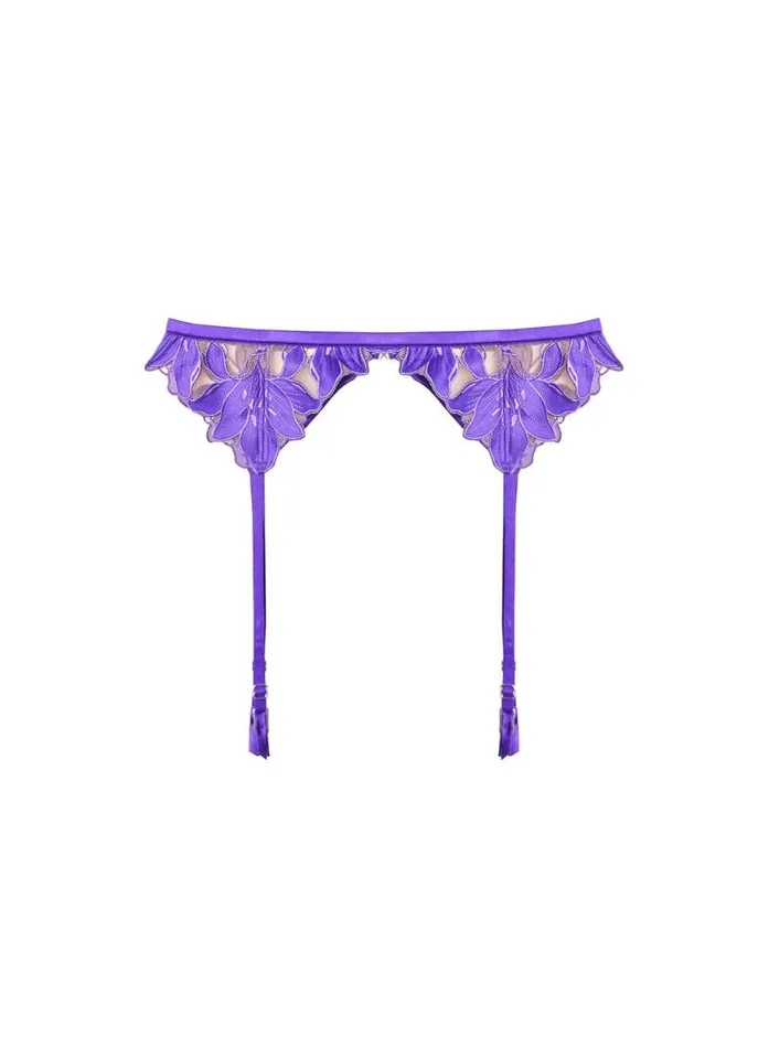 Garters and Belts Lingerie Fleur Du Mal Lily Embroidery Garter Belt Pansy