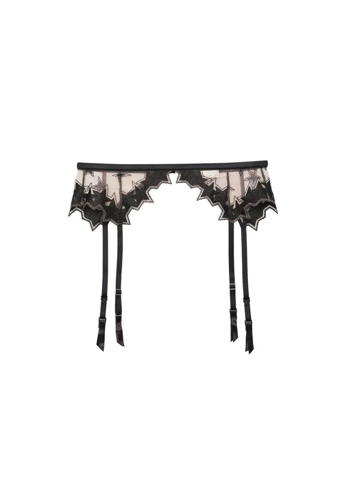 Garters and Belts Lingerie Fleur Du Mal Super Star Garter Belt Black