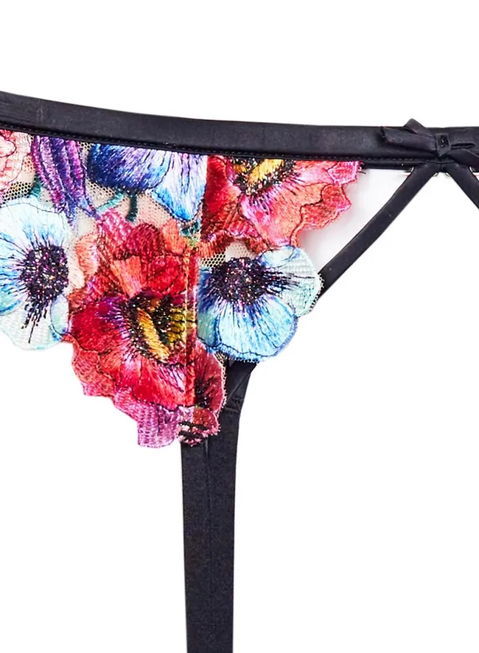 Garters and Belts Lingerie Fleur Du Mal Tuileries Embroidery Garter Multi