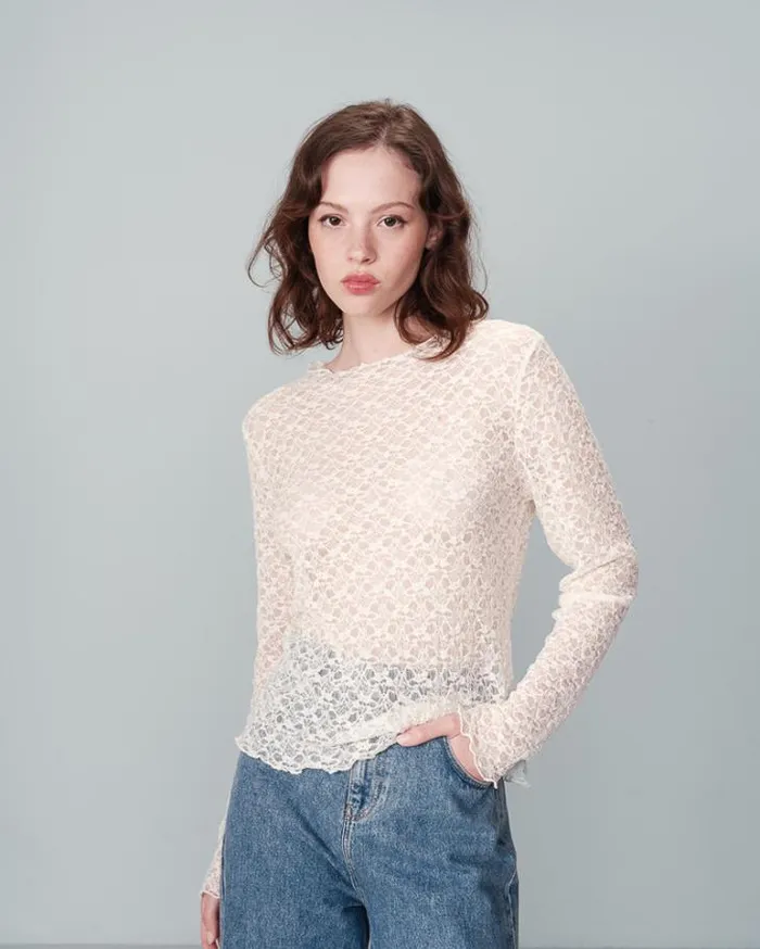 Grace and Mila Dressy Tops TEESHIRT ECRU NICOLE 8211 Shop