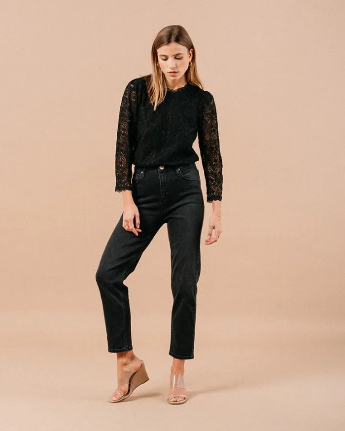 Grace and Mila Dressy Tops WOVEN TOP NOIR MAGNOLIA 8211 Shop
