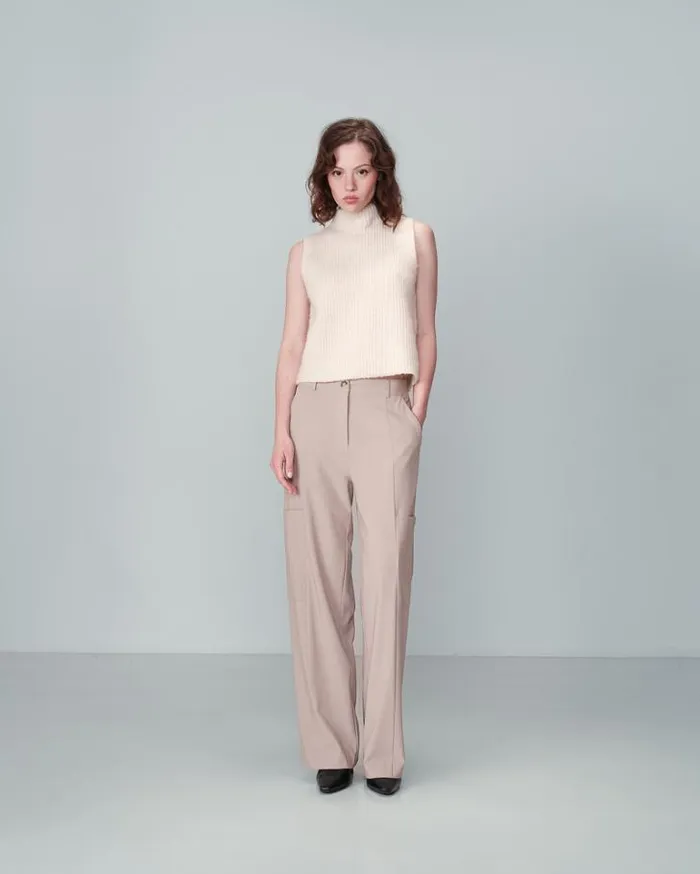 Grace and Mila Flowing Trousers TROUSERS BEIGE NOYOCO 8211 Shop