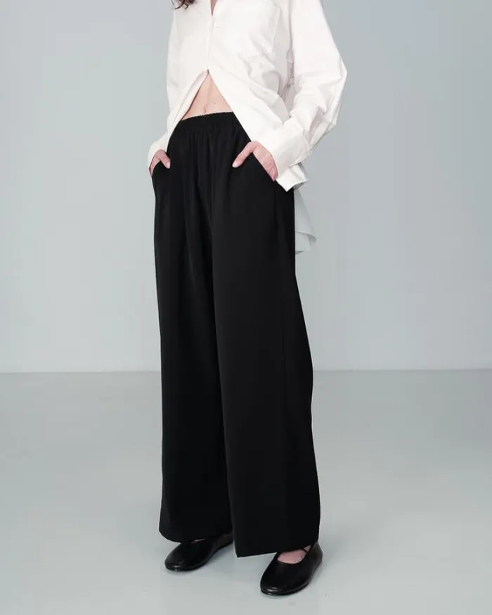Grace and Mila Flowing Trousers TROUSERS NOIR NOBLESSE 8211 Shop