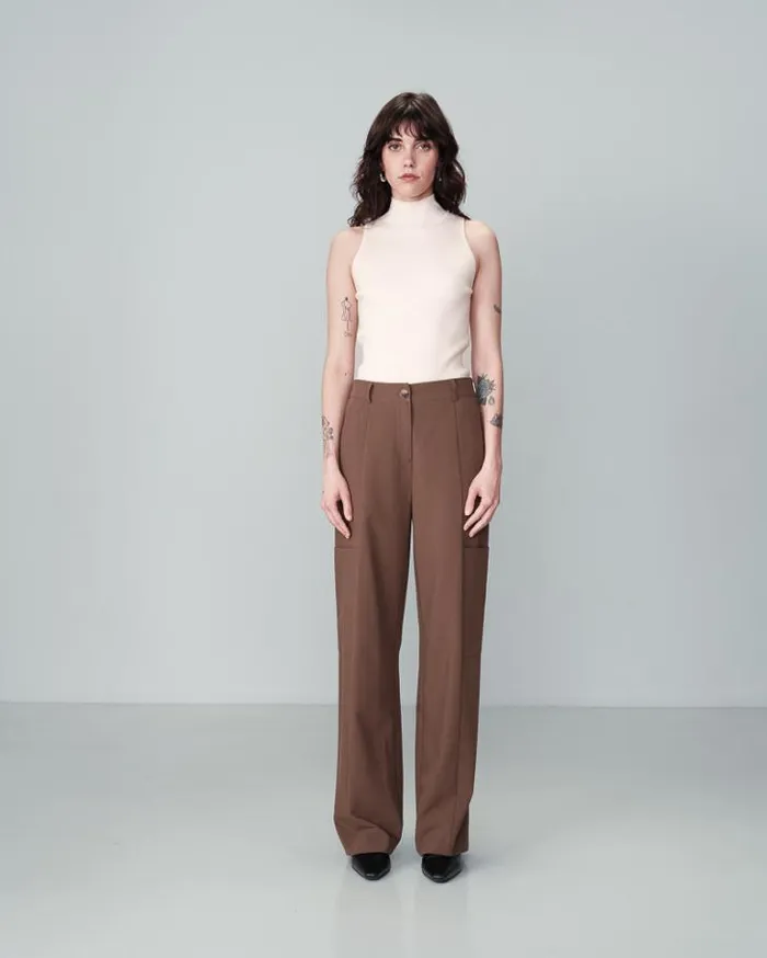 Grace and Mila Flowing Trousers TROUSERS TAUPE NOYOCO 8211 Shop
