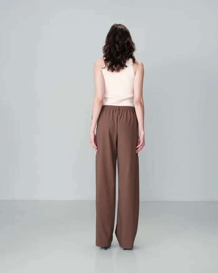 Grace and Mila Flowing Trousers TROUSERS TAUPE NOYOCO 8211 Shop