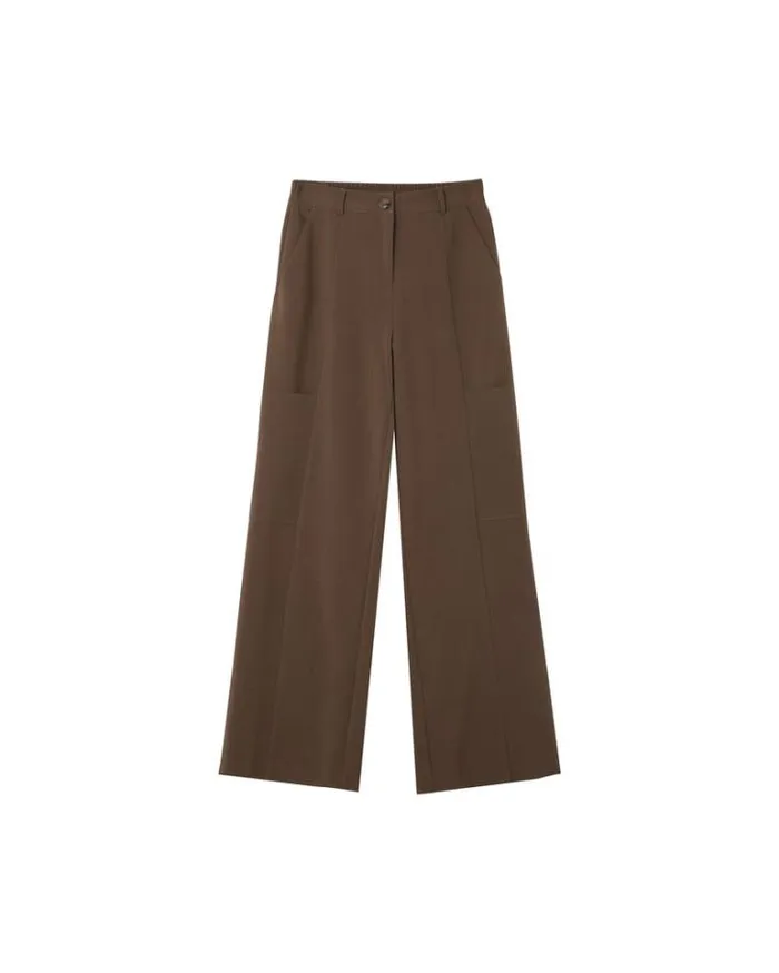 Grace and Mila Flowing Trousers TROUSERS TAUPE NOYOCO 8211 Shop