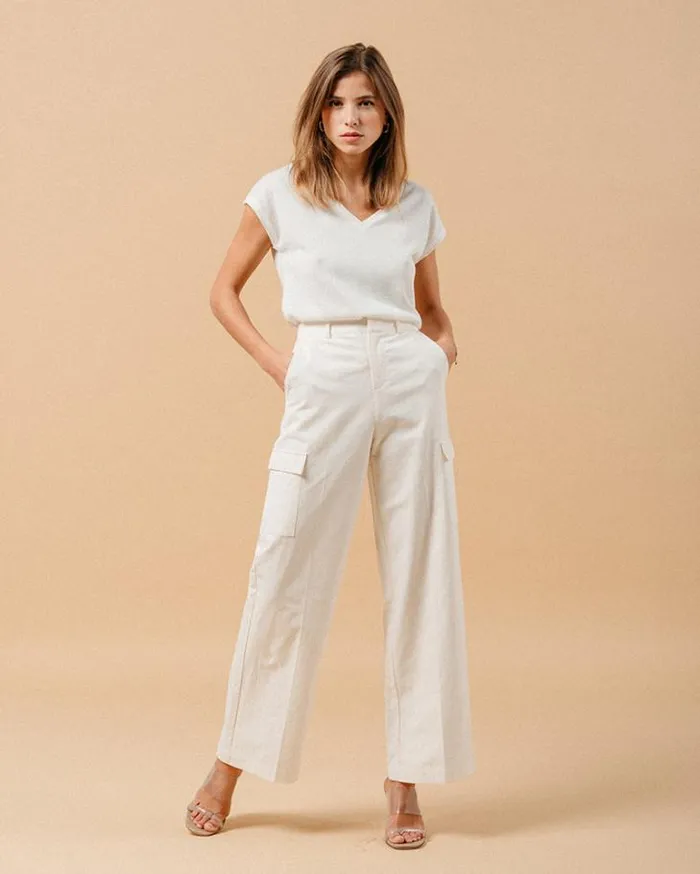 Grace and Mila HighWaisted Trousers TROUSERS ECRU MATEO 8211 Shop