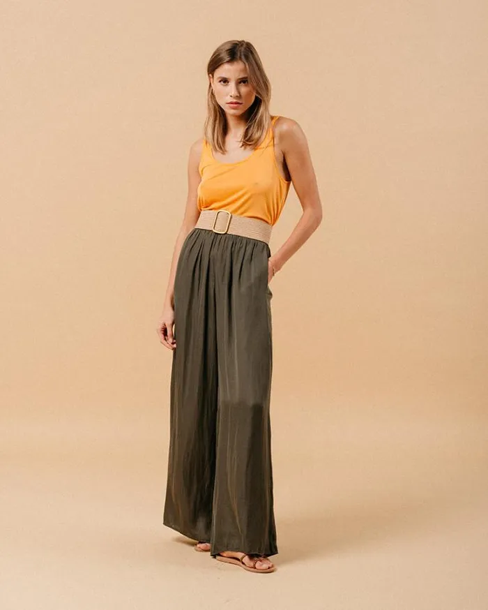 Grace and Mila HighWaisted Trousers TROUSERS KAKI MATCHA 8211 Shop