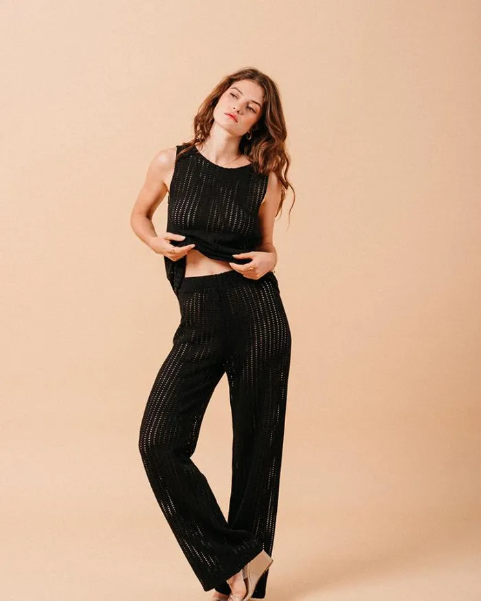 Grace and Mila HighWaisted Trousers TROUSERS NOIR MORGANE 8211 Shop