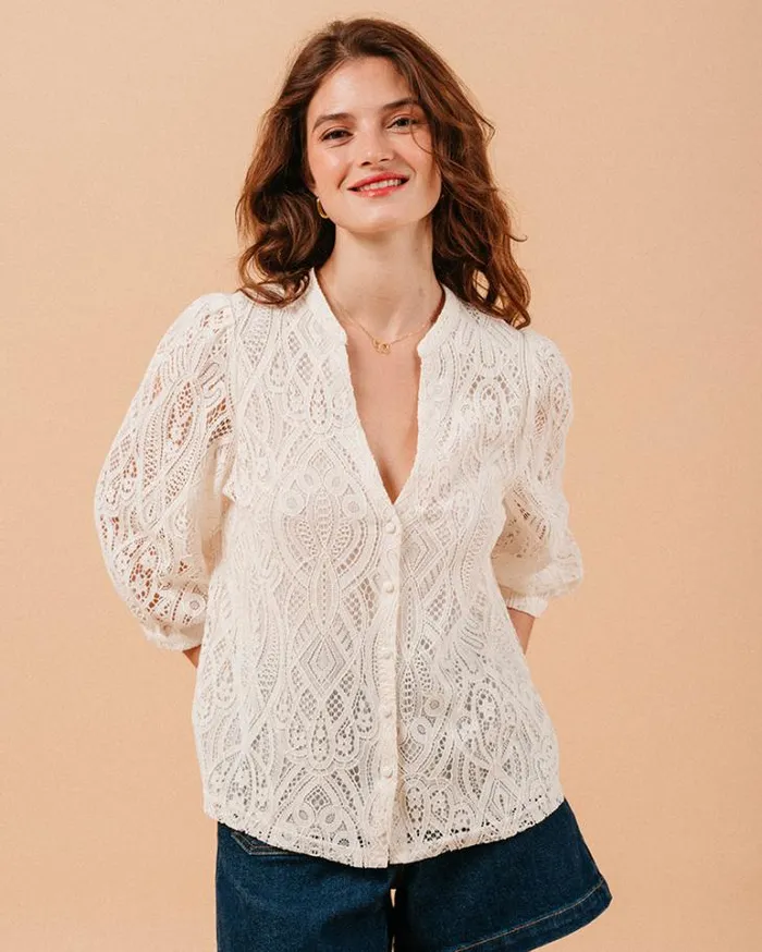 Grace and Mila Lace Shirts BLOUSE ECRU MISHA 8211 Shop