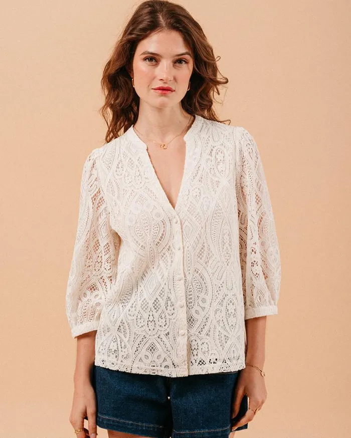 Grace and Mila Lace Shirts BLOUSE ECRU MISHA 8211 Shop