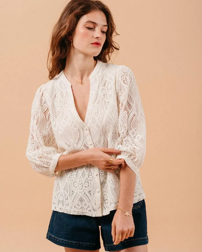 Grace and Mila Lace Shirts BLOUSE ECRU MISHA 8211 Shop
