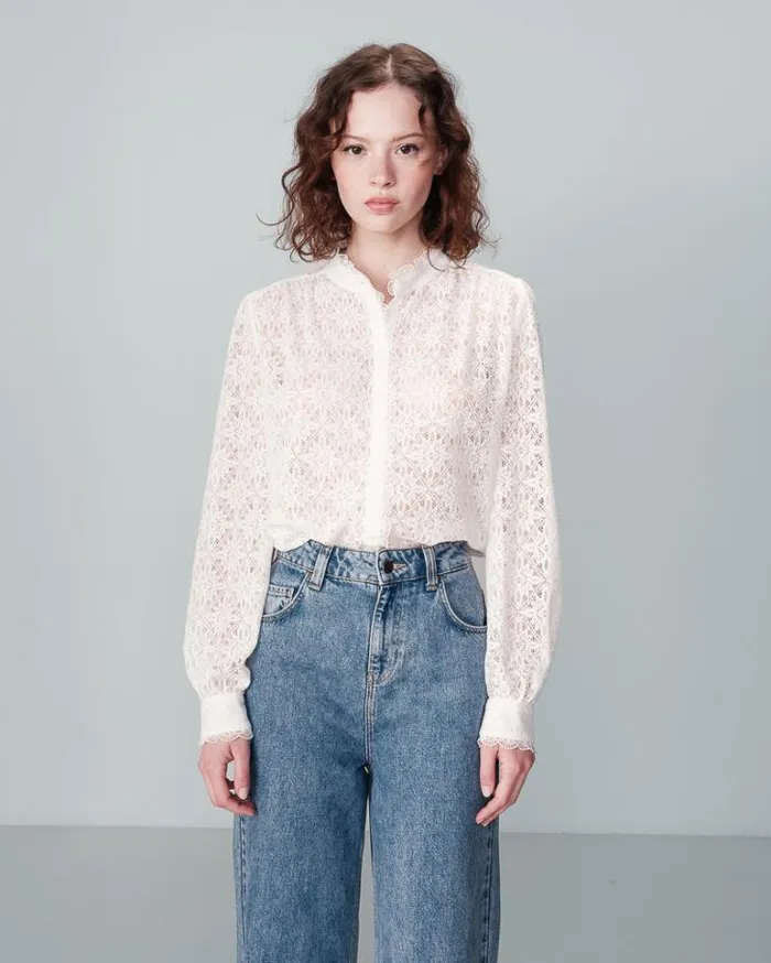 Grace and Mila Lace Shirts SHIRT ECRU NORA 8211 Shop