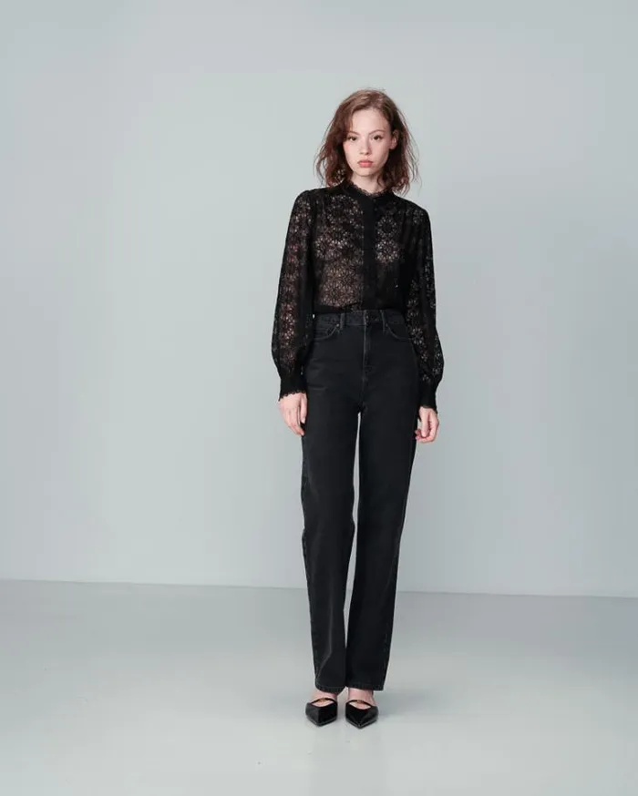 Grace and Mila Lace Shirts SHIRT NOIR NORA 8211 Shop
