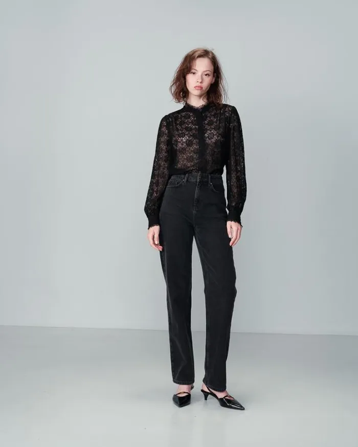 Grace and Mila Lace Shirts SHIRT NOIR NORA 8211 Shop