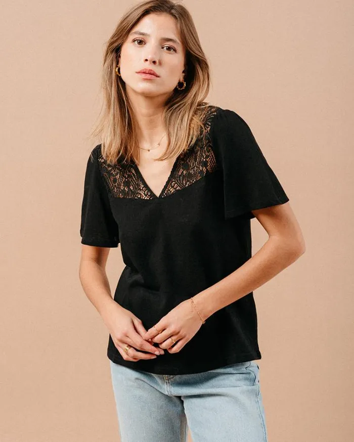 Grace and Mila Lace Tops TSHIRT ECRU MANOIR 8211 Shop