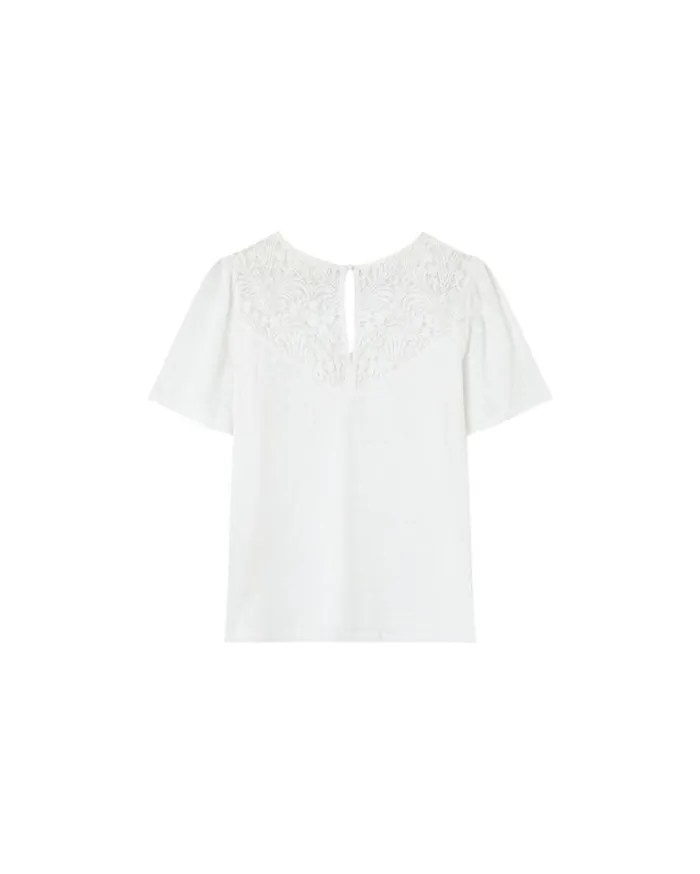 Grace and Mila Lace Tops TSHIRT ECRU MANOIR 8211 Shop