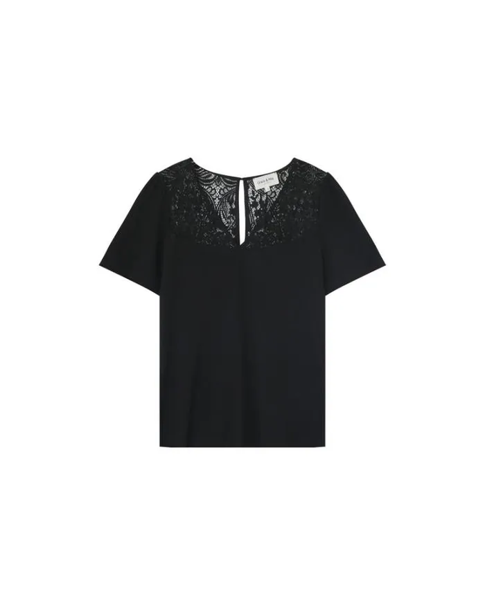 Grace and Mila Lace Tops TSHIRT NOIR MANOIR 8211 Shop