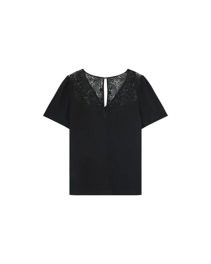 Grace and Mila Lace Tops TSHIRT NOIR MANOIR 8211 Shop