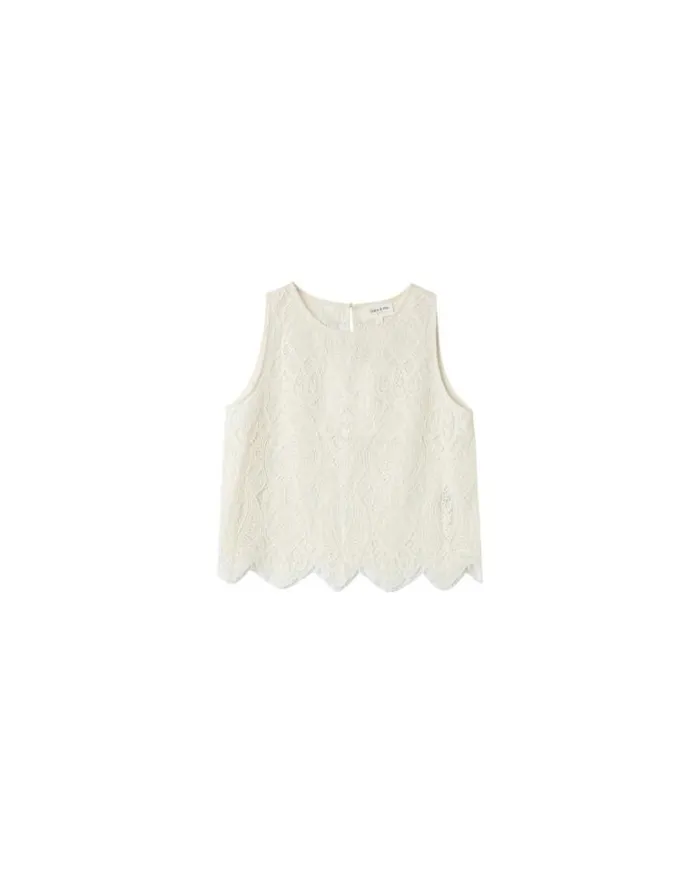 Grace and Mila Lace Tops WOVEN TOP ECRU MIMOSA 8211 Shop