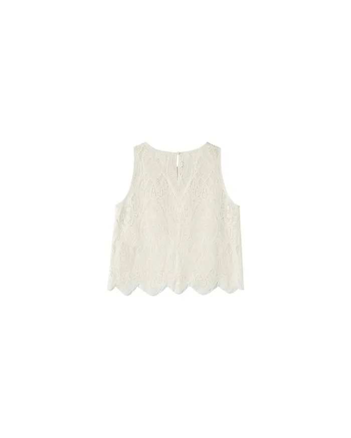 Grace and Mila Lace Tops WOVEN TOP ECRU MIMOSA 8211 Shop