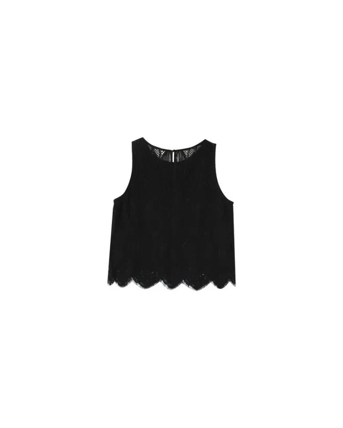 Grace and Mila Lace Tops WOVEN TOP NOIR MIMOSA 8211 Shop