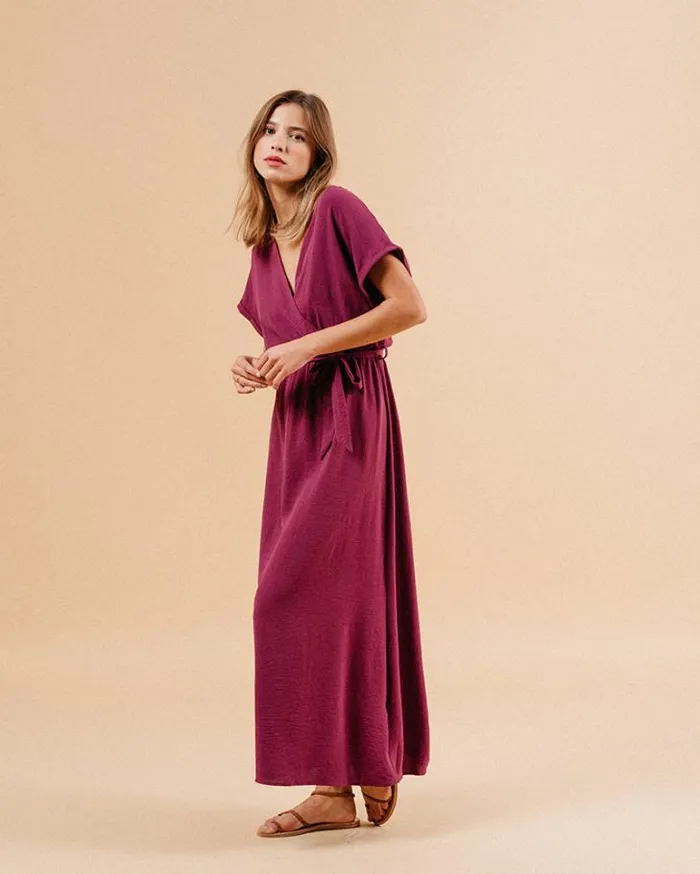 Grace and Mila Long Dresses DRESS AUBERGINE MAUD 8211 Shop