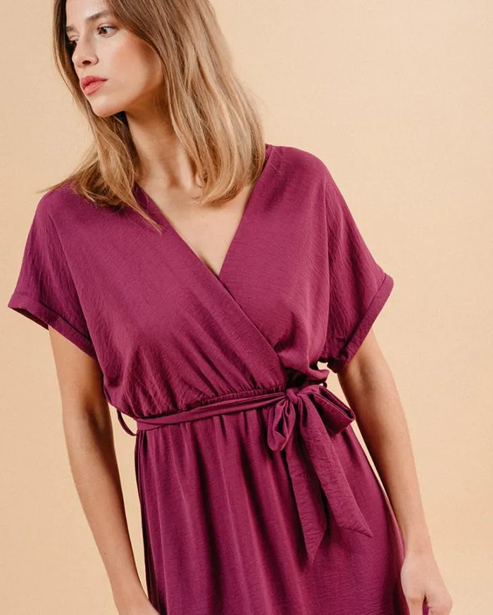 Grace and Mila Long Dresses DRESS AUBERGINE MAUD 8211 Shop
