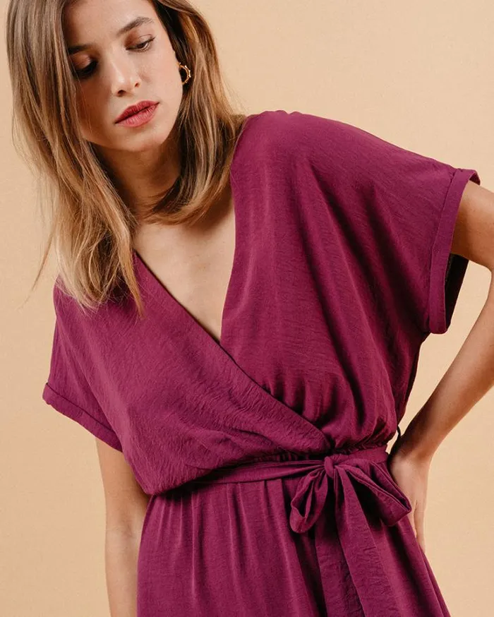 Grace and Mila Long Dresses DRESS AUBERGINE MAUD 8211 Shop