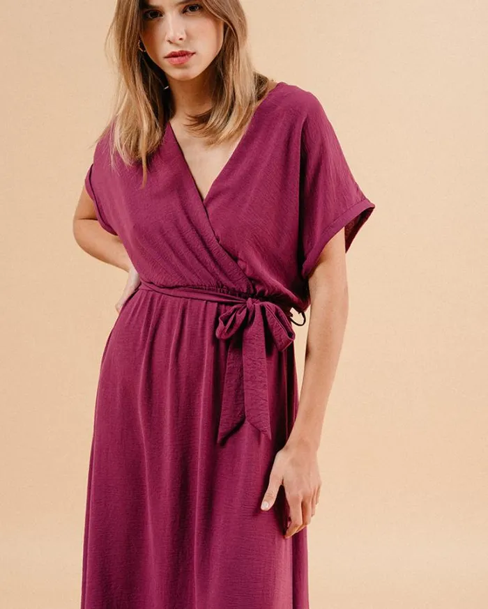 Grace and Mila Long Dresses DRESS AUBERGINE MAUD 8211 Shop