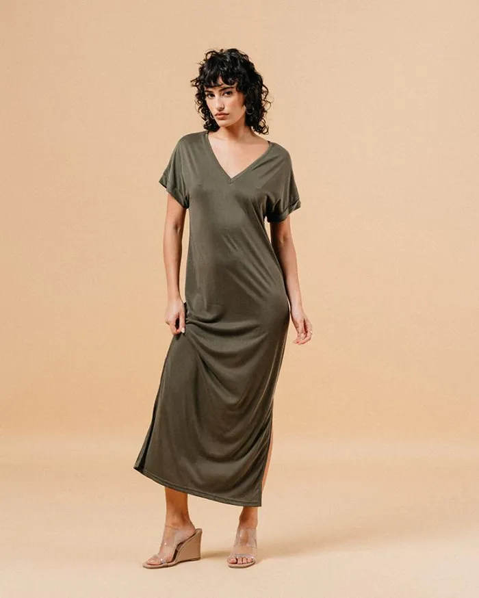 Grace and Mila Long Dresses DRESS KAKI MARGAUX 8211 Shop