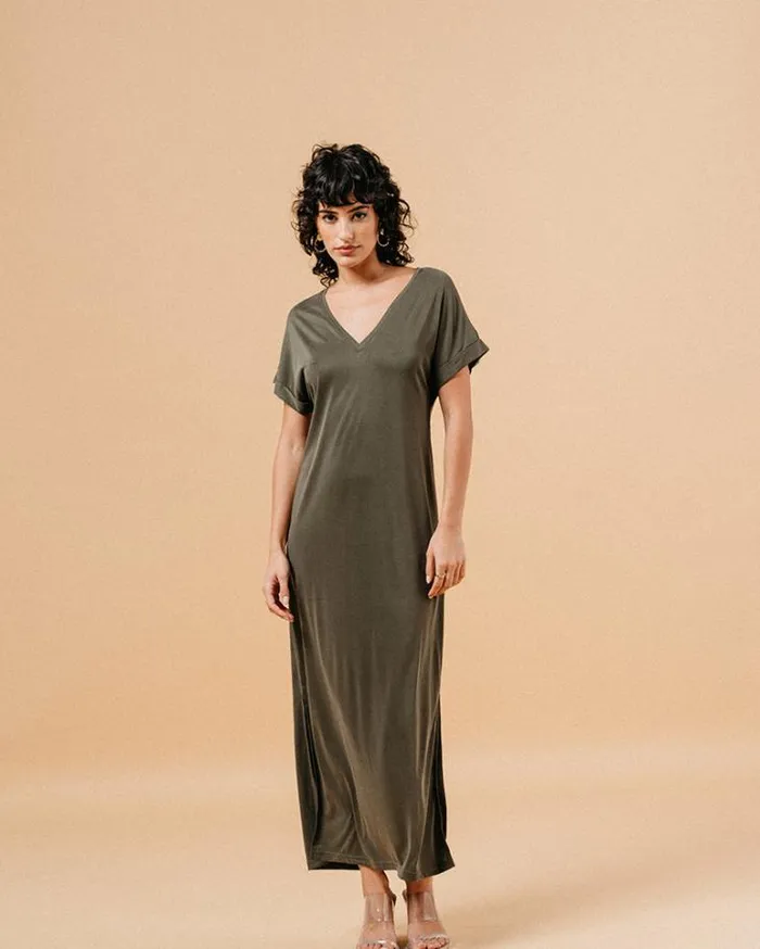 Grace and Mila Long Dresses DRESS KAKI MARGAUX 8211 Shop
