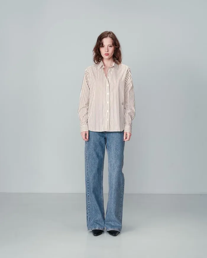 Grace and Mila Longsleeves Shirts SHIRT BEIGE NUSETTA 8211 Shop
