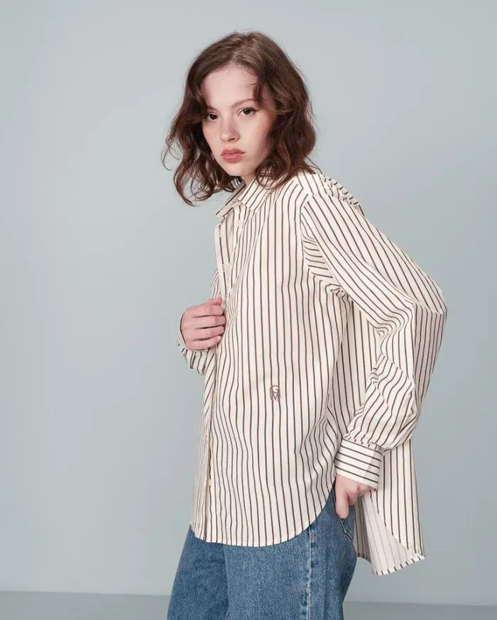 Grace and Mila Longsleeves Shirts SHIRT BEIGE NUSETTA 8211 Shop